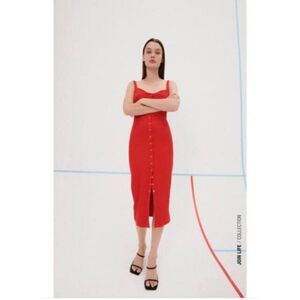Zara Red Midi Dress